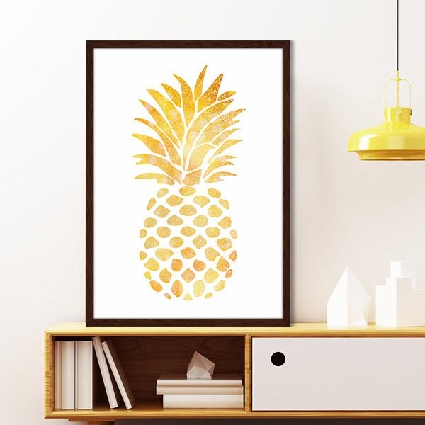 Gold Ananas 3 Çerçeve ve Poster - MT1031