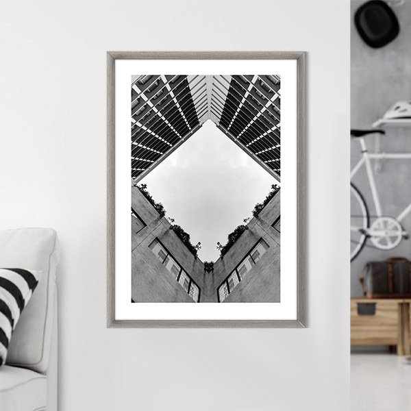 Düşük Açılı Bina 4 Çerçeve ve Poster -  M1067