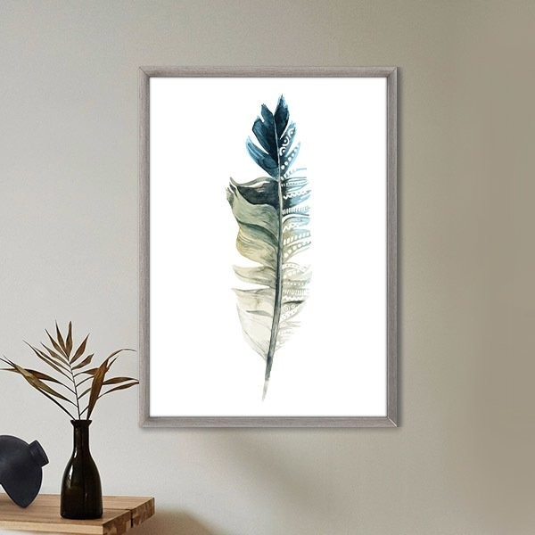 Renkli Kuş Tüyü 7 Çerçeve ve Poster - IL1120