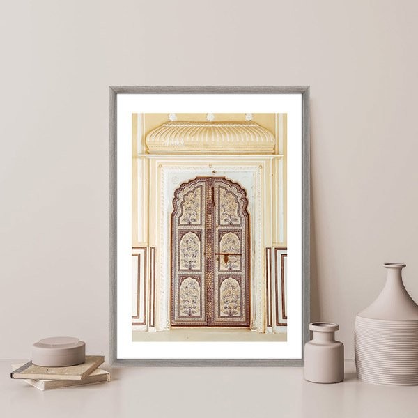 Sarı - Kahverengi Kapı 1 Çerçeve ve Poster -  M1048