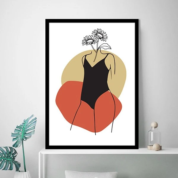 Çiçek ve Kadın 5 Çerçeve ve Poster - MD1041