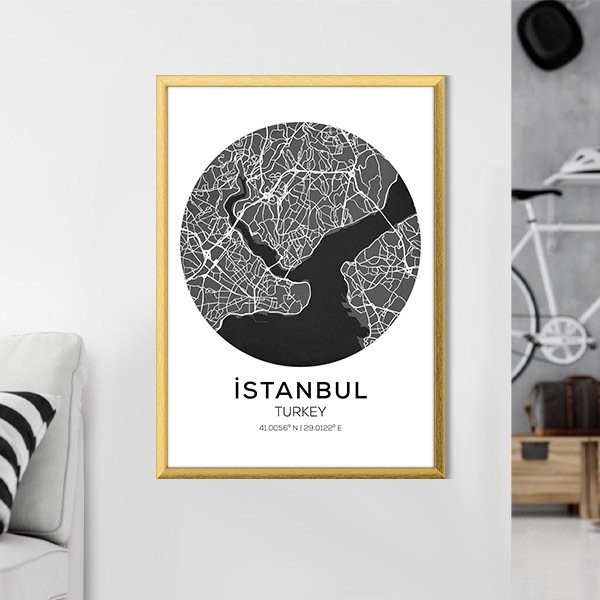 İstanbul Harita 1 Çerçeve ve Poster - SH1003