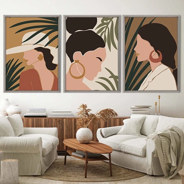 Bitkiler Ve Kadınlar 2 Üçlü Çerçeve ve Poster Seti - IL1007