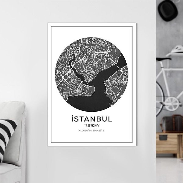 İstanbul Harita 1 Çerçeve ve Poster - SH1003