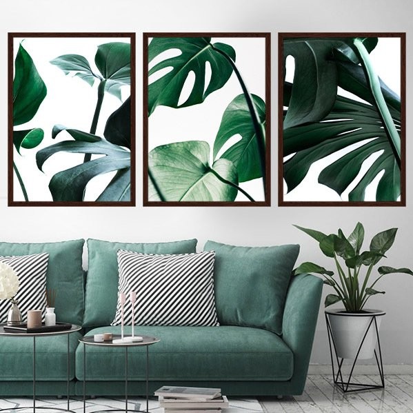 Monstera 3 Üçlü Çerçeve ve Poster Seti - YB1016