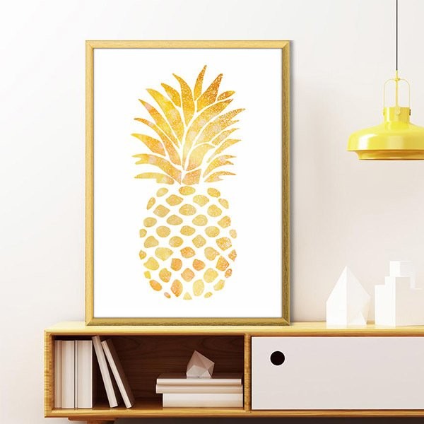 Gold Ananas 3 Çerçeve ve Poster - MT1031