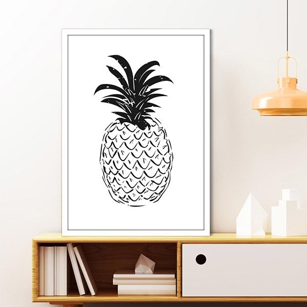 Çizgisel Ananas 4 Çerçeve ve Poster - MT1032