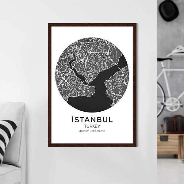 İstanbul Harita 1 Çerçeve ve Poster - SH1003