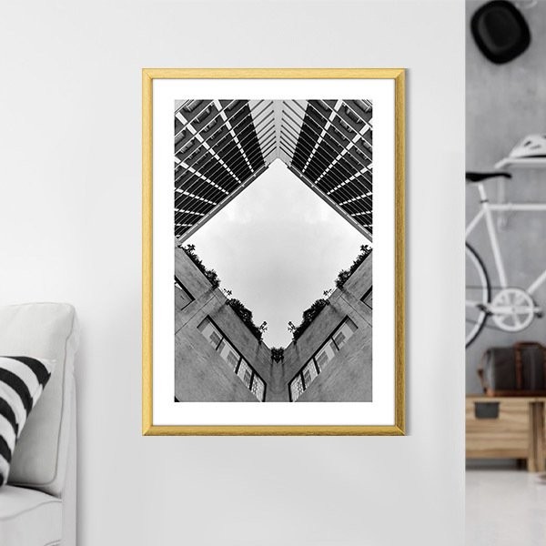 Düşük Açılı Bina 4 Çerçeve ve Poster -  M1067