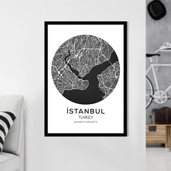 İstanbul Harita 1 Çerçeve ve Poster - SH1003