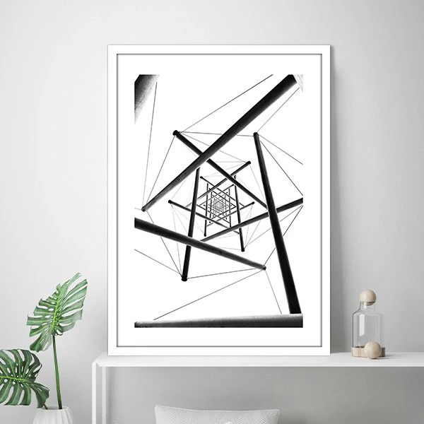 Siyah Demir Çubuklar 1 Çerçeve ve Poster -  M1068