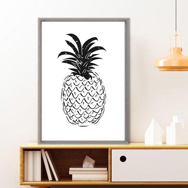 Çizgisel Ananas 4 Çerçeve ve Poster - MT1032