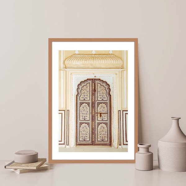 Sarı - Kahverengi Kapı 1 Çerçeve ve Poster -  M1048