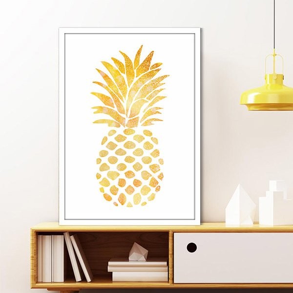 Gold Ananas 3 Çerçeve ve Poster - MT1031