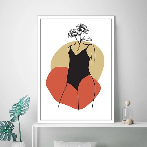 Çiçek ve Kadın 5 Çerçeve ve Poster - MD1041