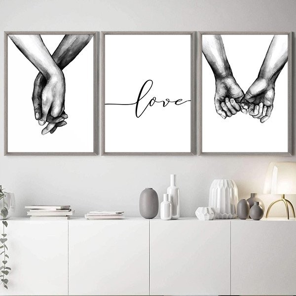 Eller & Love 1 Üçlü Çerçeve ve Poster Seti - SB1023