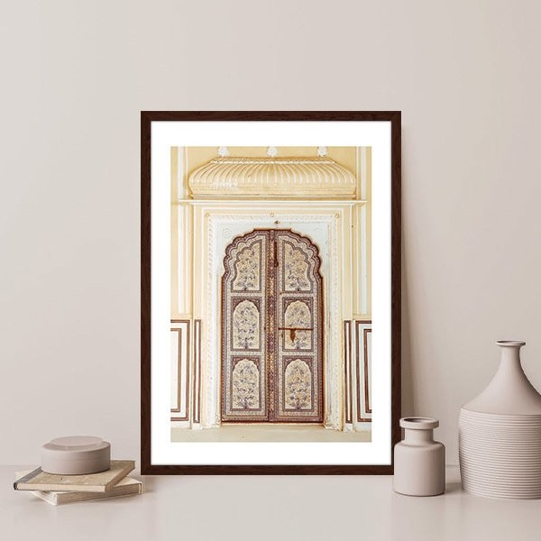 Sarı - Kahverengi Kapı 1 Çerçeve ve Poster -  M1048