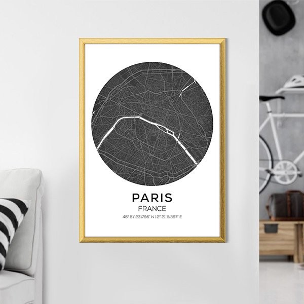 Paris Harita 1 Çerçeve ve Poster - SH1004