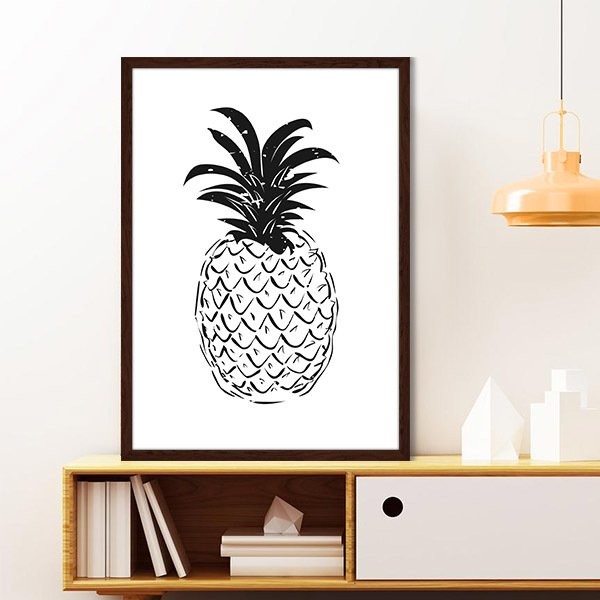 Çizgisel Ananas 4 Çerçeve ve Poster - MT1032