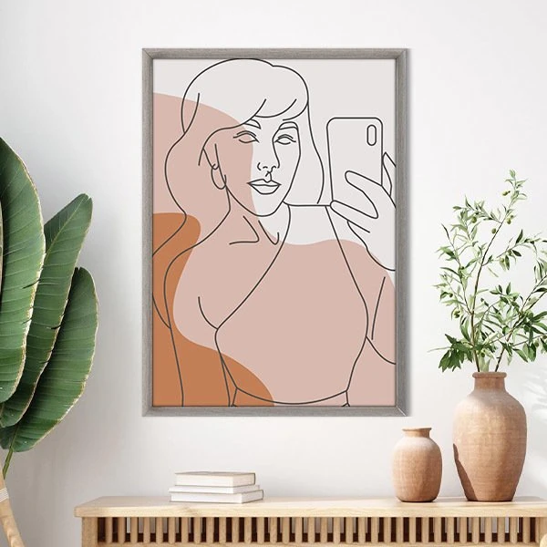 Fotoğraf Çeken Kadın Figür 1 Çerçeve ve Poster - MD1027