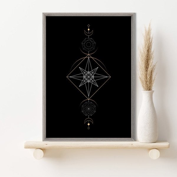 Gökyüzü Detaylı Geometrik Desenler 2 Çerçeve ve Poster - IL1112