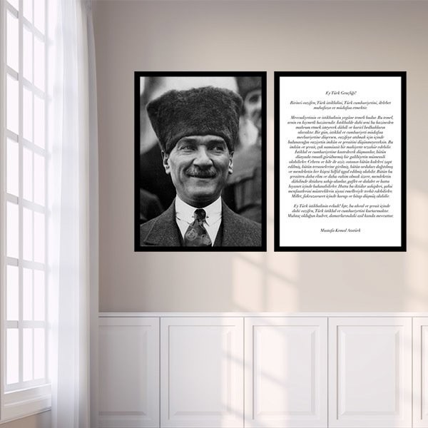 Atatürk ve Gençliğe Hitabe İkili Çerçeve ve Poster Seti - ATA1002