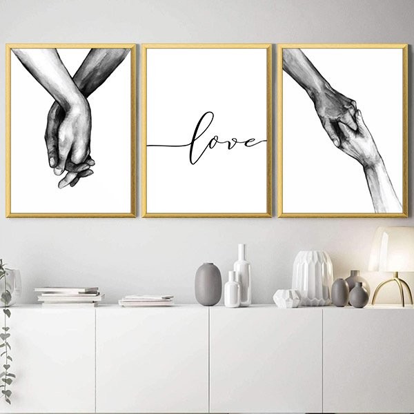 Eller & Love 2 Üçlü Çerçeve ve Poster Seti - SB1024