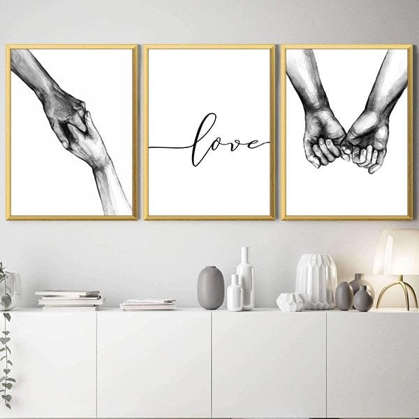 Eller & Love 3 Üçlü Çerçeve ve Poster Seti - SB1025