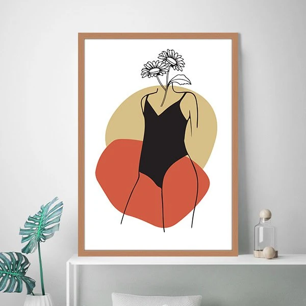 Çiçek ve Kadın 5 Çerçeve ve Poster - MD1041