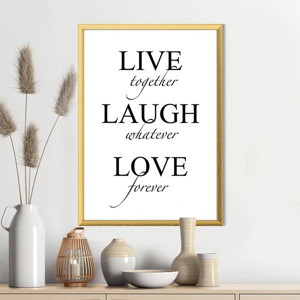 Live & Laugh & Love 3 Çerçeve ve Poster - TP1035