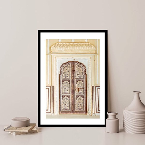 Sarı - Kahverengi Kapı 1 Çerçeve ve Poster -  M1048
