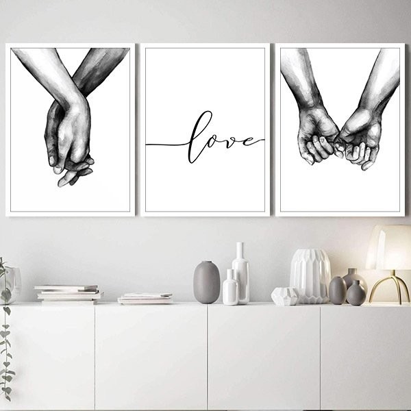 Eller & Love 1 Üçlü Çerçeve ve Poster Seti - SB1023