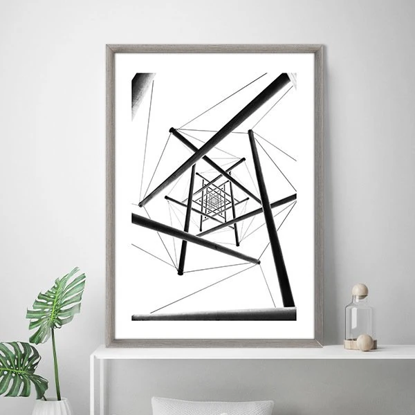 Siyah Demir Çubuklar 1 Çerçeve ve Poster -  M1068
