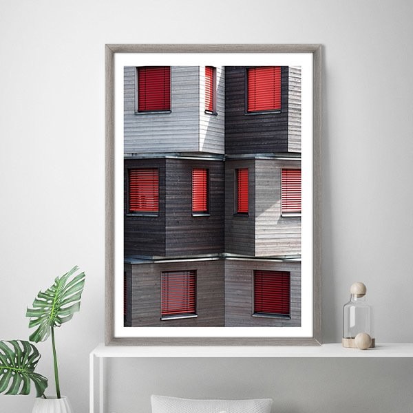 Kırmızı Pencere Detayları 1 Çerçeve ve Poster -  M1054