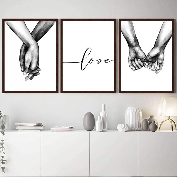 Eller & Love 1 Üçlü Çerçeve ve Poster Seti - SB1023