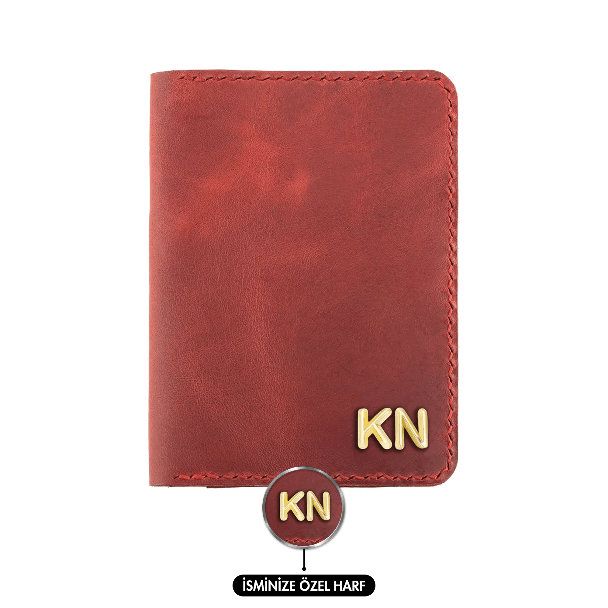 Twingold Personalised Leather Passport Cover - Red