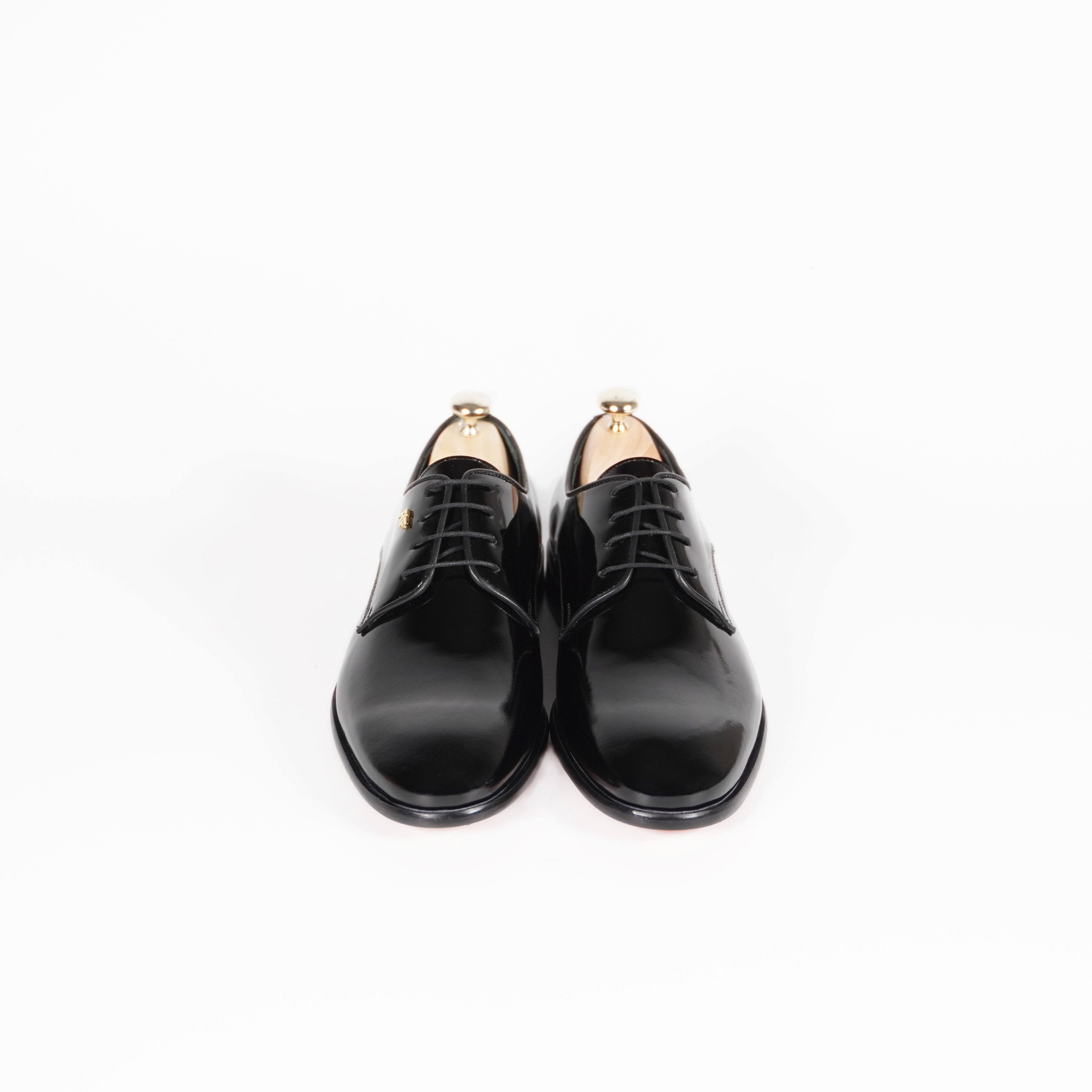 Twingold Kişiye Özel %100 Deri Bağcıklı Rugan Erkek Ayakkabı - Siyah