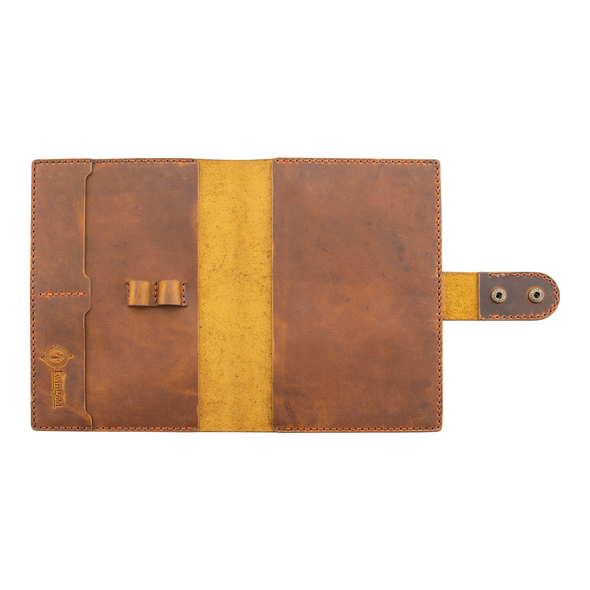 TWINGOLD PERSONALISED A5 NOTEBOOK AND CRAZY LEATHER DIARY COVER - Tan