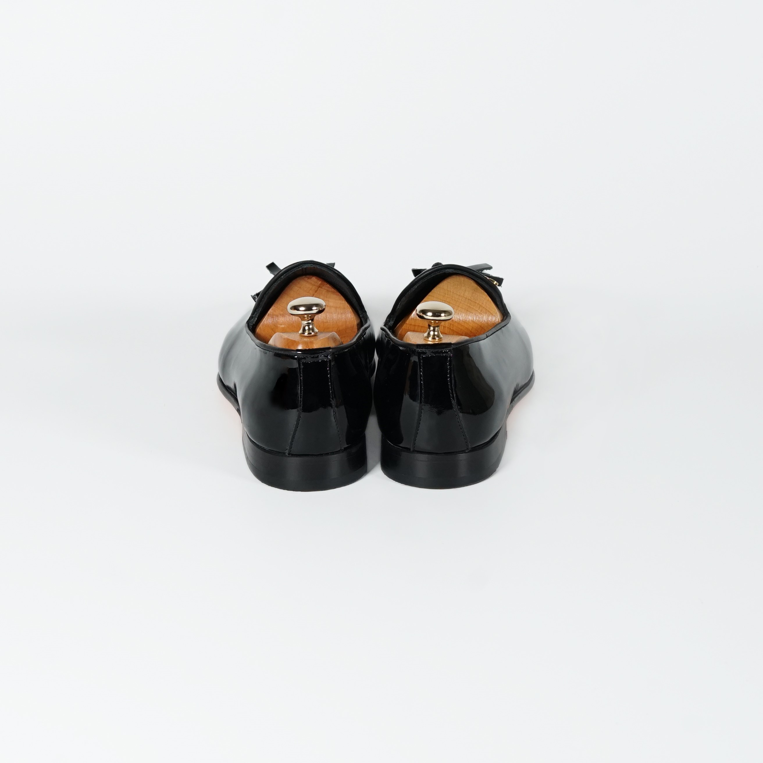 Twingold Kişiye Özel %100 Deri Püsküllü Rugan Erkek Ayakkabı - TWG009 - Siyah