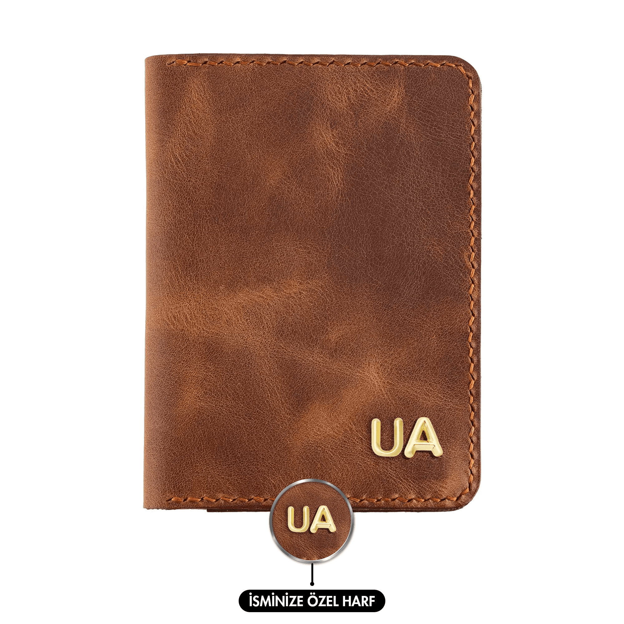 Twingold Personalised Leather Passport Cover - Brown