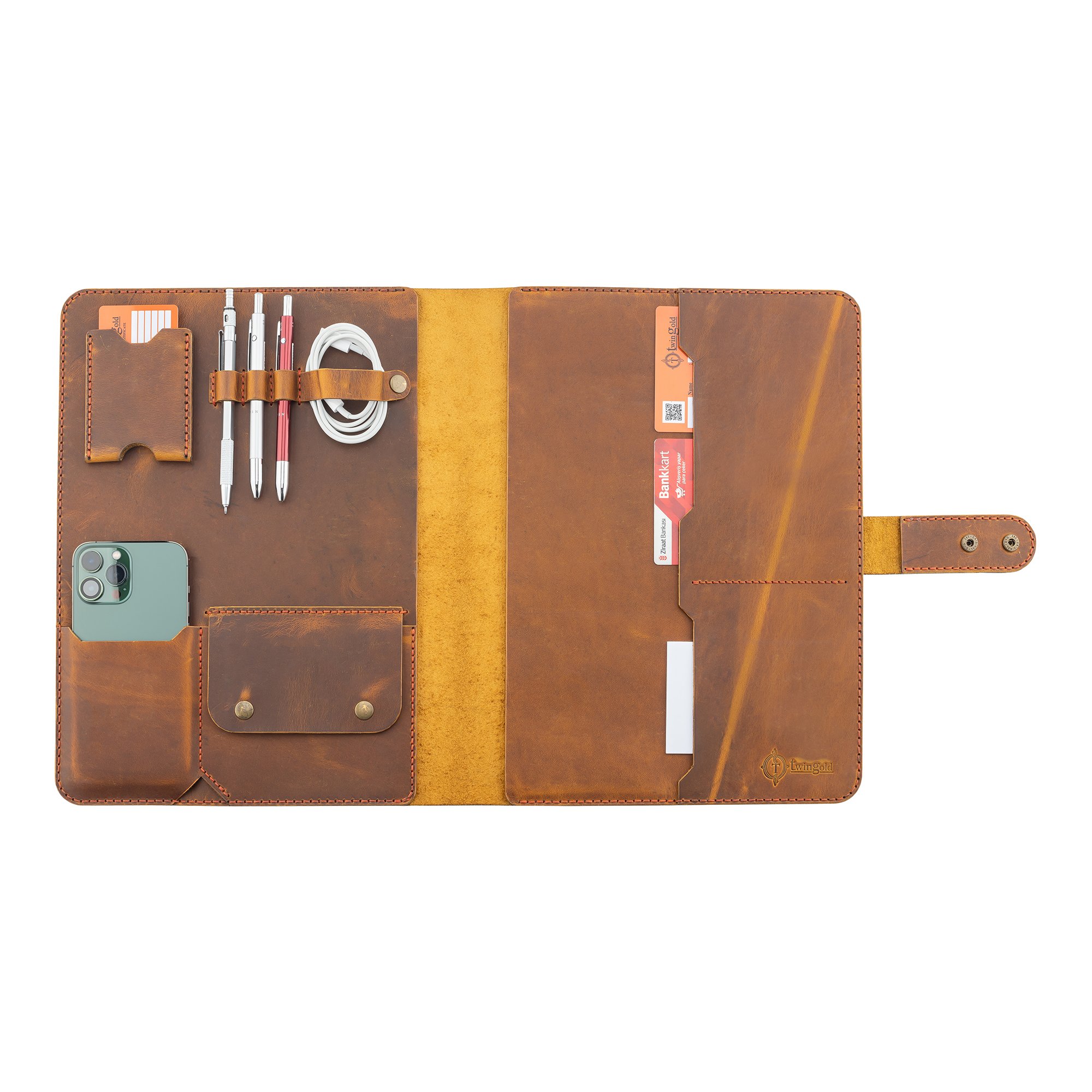 Twingold Kişiye Özel %100 Deri Crazy Macbook Organizer - TWGC400