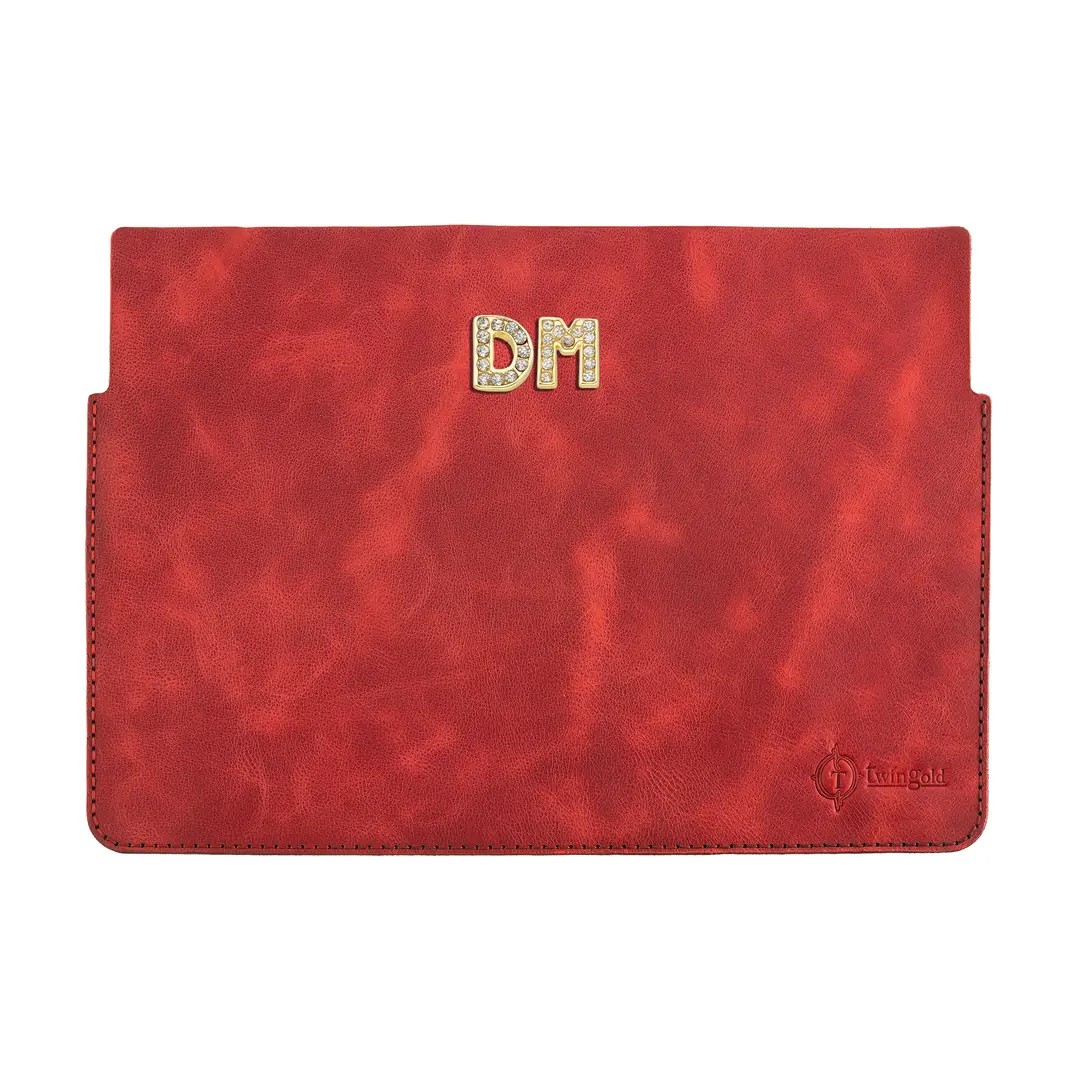 Twingold Personalised Leather iPad Macbook Case - Red