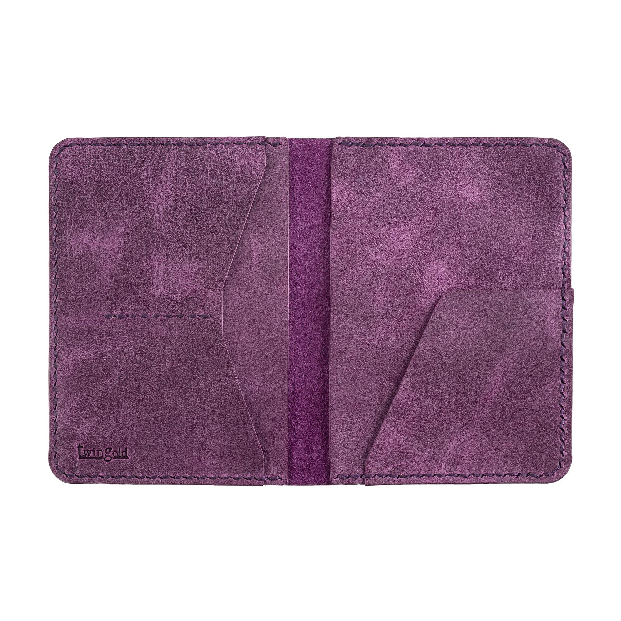 Twingold Personalised Leather Passport Cover - Purple