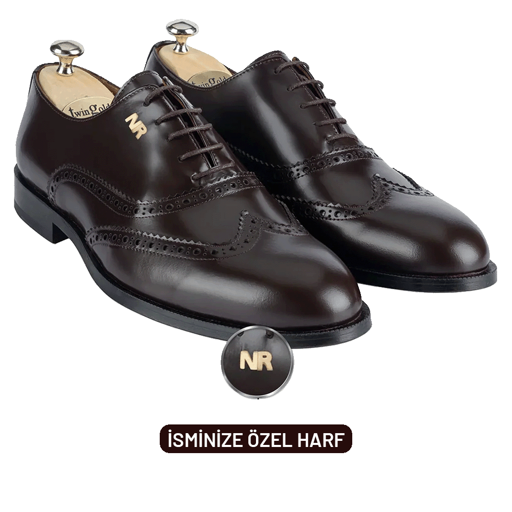 Twingold Personalised Open Leather Laced Men Shoe - Brown