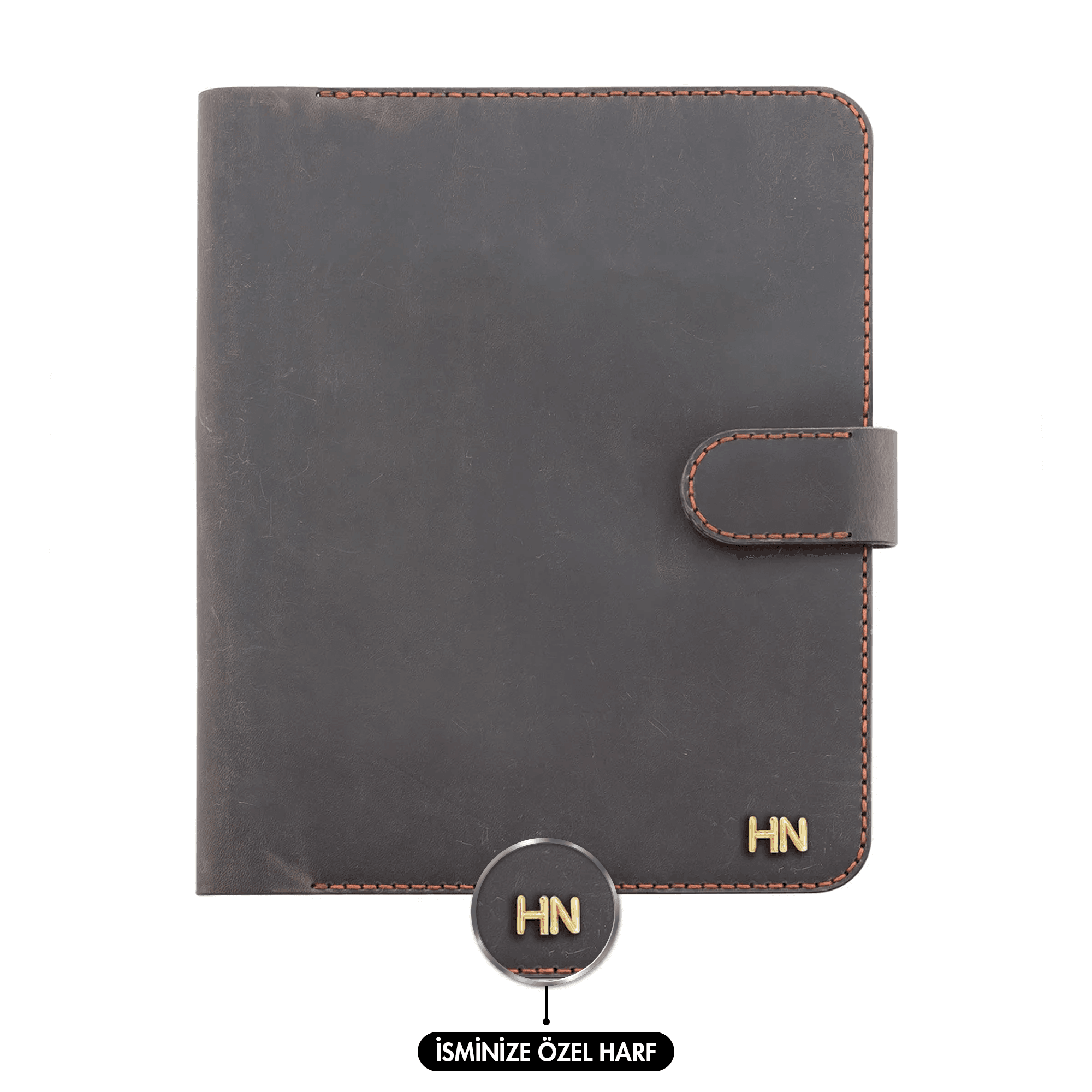 TWINGOLD PERSONALISED A5 NOTEBOOK AND CRAZY LEATHER DIARY COVER - Brown