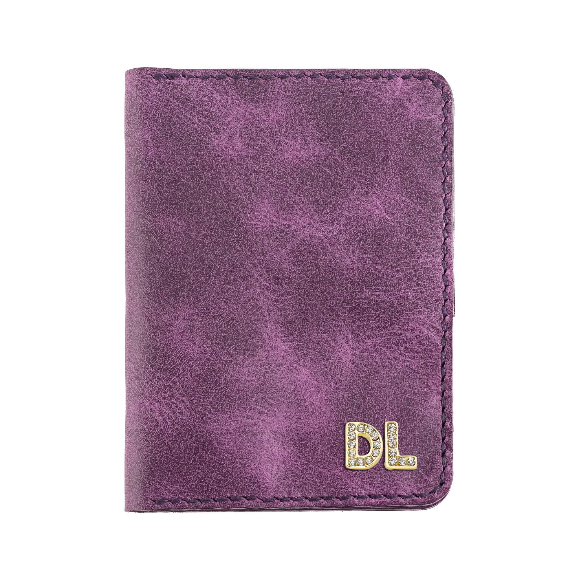 Twingold Personalised Leather Passport Cover - Purple