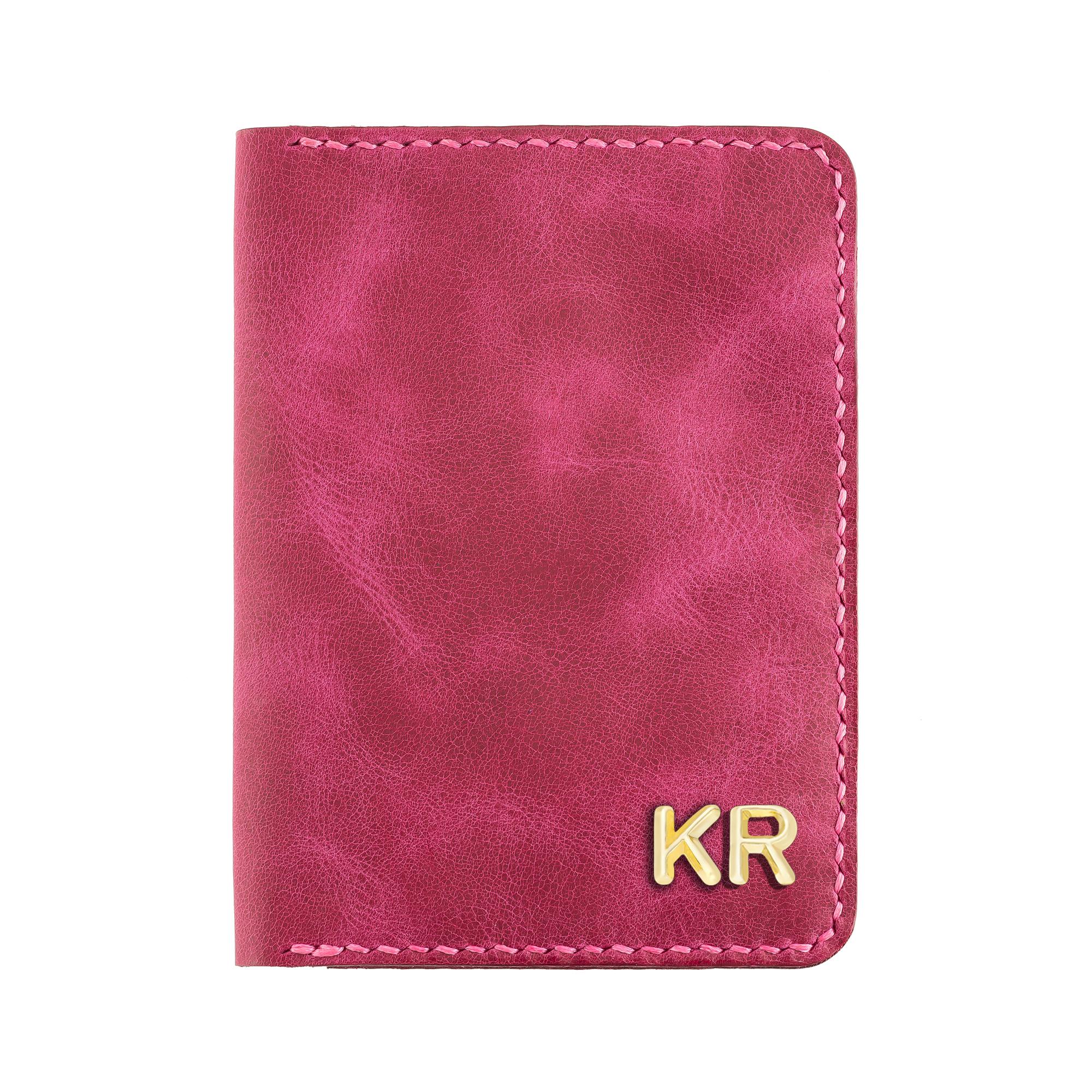 Twingold Personalised Leather Passport Cover - Fushia