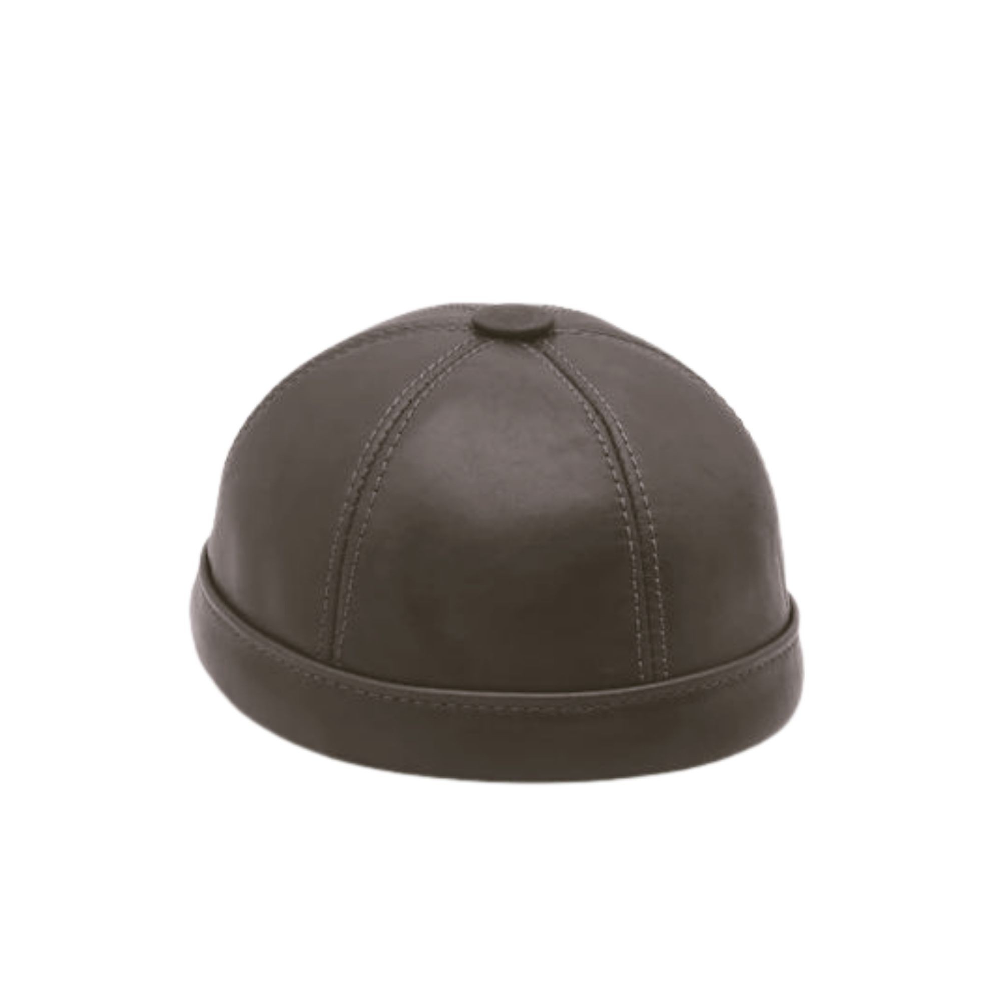 TwinGold Kişiye Özel %100 Gerçek Deri Docker Şapka - Kahverengi