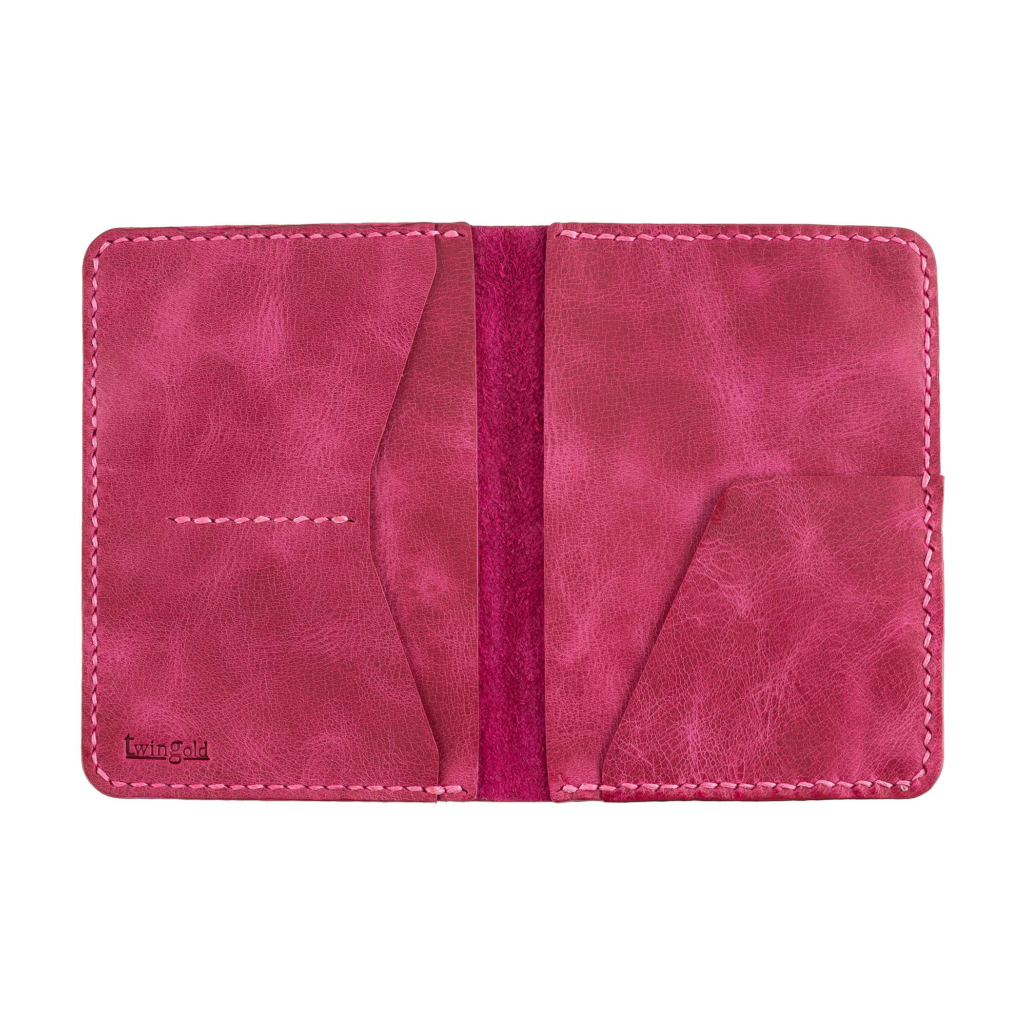 Twingold Personalised Leather Passport Cover - Fushia