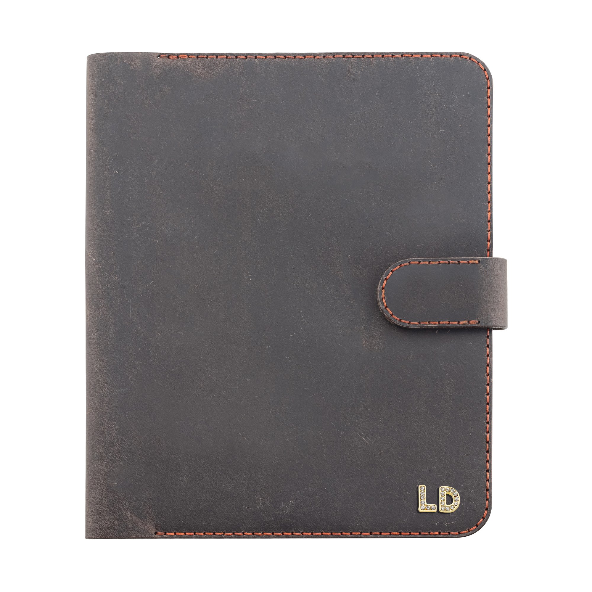 TWINGOLD PERSONALISED A5 NOTEBOOK AND CRAZY LEATHER DIARY COVER - Brown